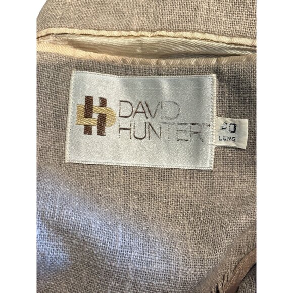 Vintage David Hunter Men’s Tan Linen Blend Blazer Sport Coat – Size 40 Long – Tw - Picture 3 of 7